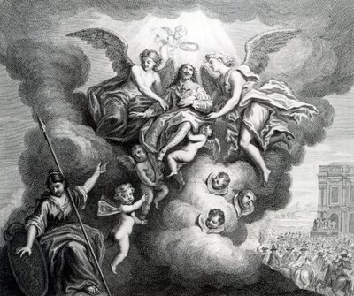 Apotheosis of Charles I engraved by B.Baren by M Vanderbank